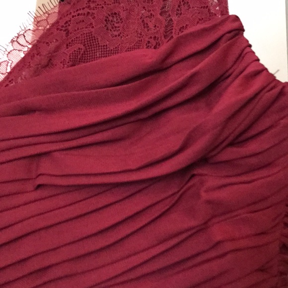 BHLDN Raspberry Chiffon & Lace Dress - Picture 3 of 8